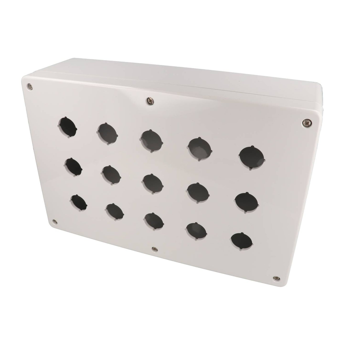 Hammond 1554MPB15 4x Polycarbonate Pushbutton Enclosure, 15 Hole 22.5mm, 11.81" x 7.87" x 3.54"