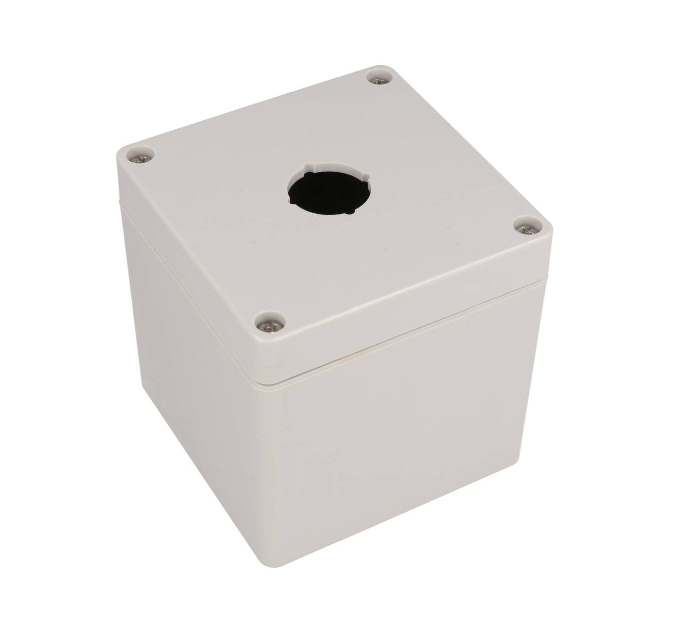 Hammond 1554MPB1A 4x Polycarbonate Pushbutton Enclosure, 1 Hole 22.5mm, 3.54" x 3.54" x 3.54"