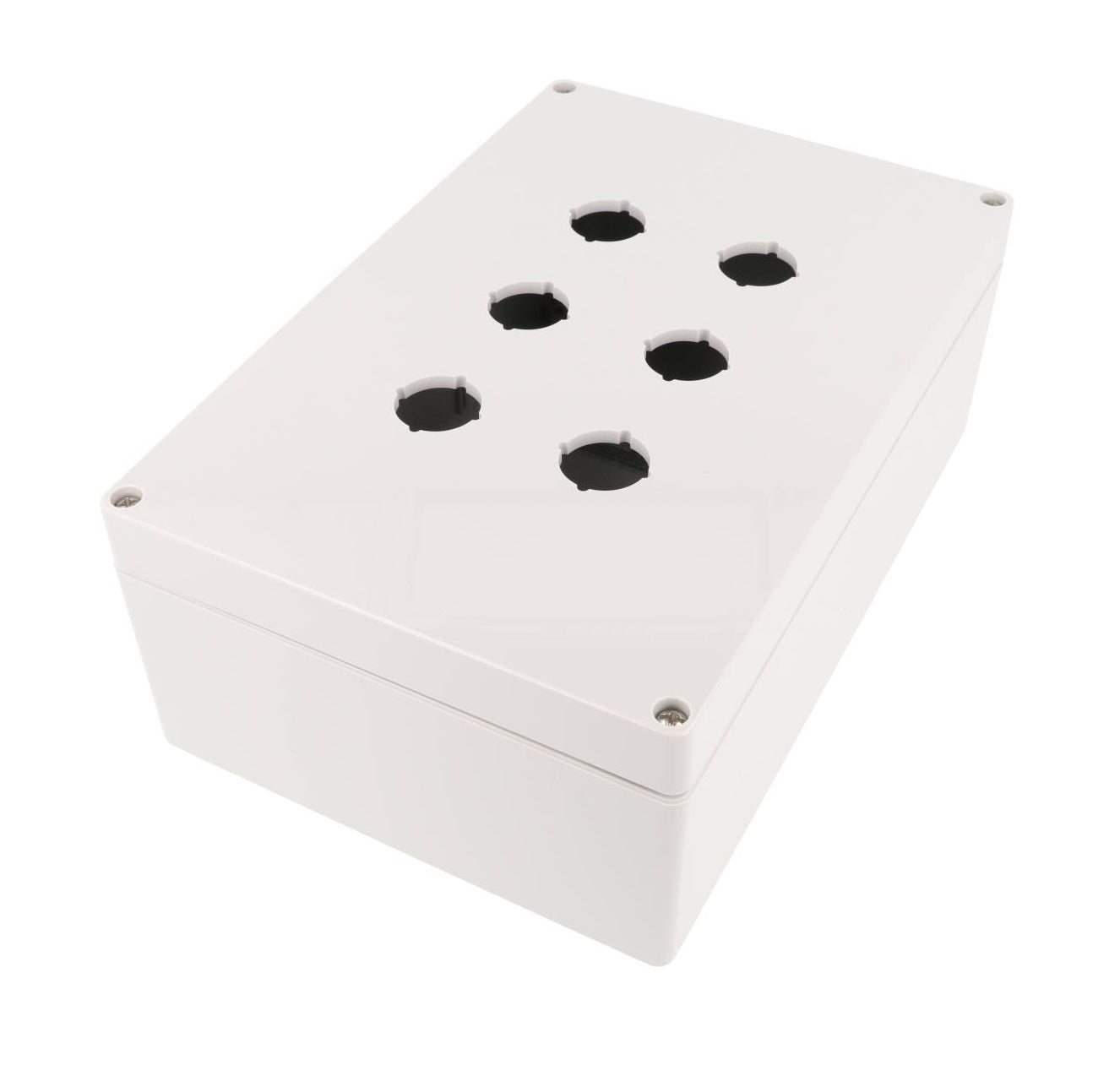 Hammond 1554MPB6 4x Polycarbonate Pushbutton Enclosure, 6 Hole 22.5mm, 9.45" x 6.3" x 3.54"