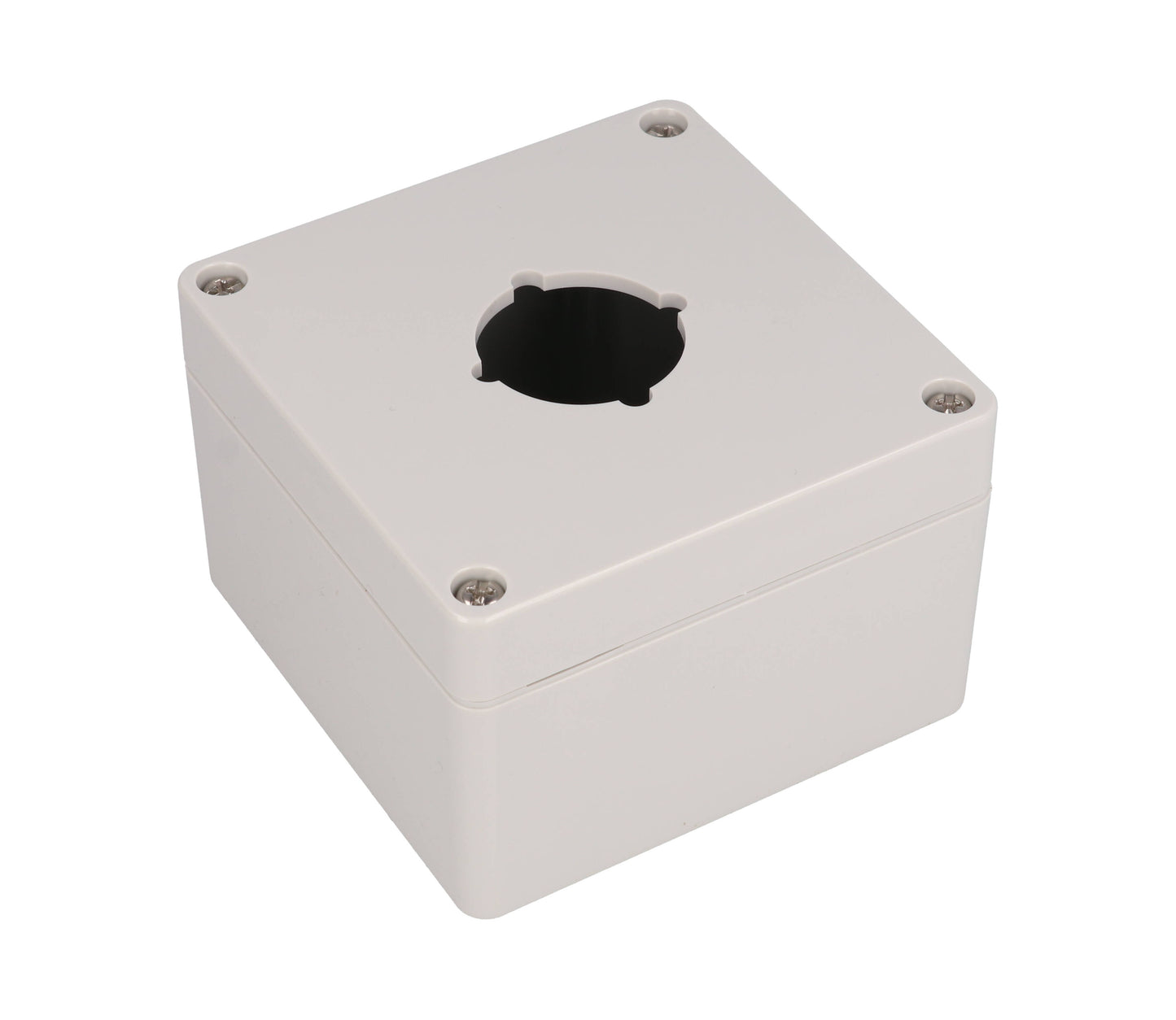 Hammond 1554PB1 4x Polycarbonate Pushbutton Enclosure, 1 Hole 30.5mm, 3.54" x 3.54" x 2.36"