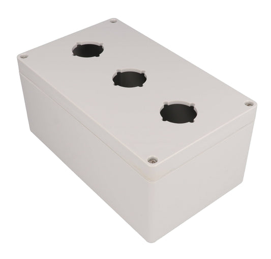 Hammond 1554PB3 4x Polycarbonate Pushbutton Enclosure, 3 Hole 30.5mm, 7.87" x 4.72" x 3.56"