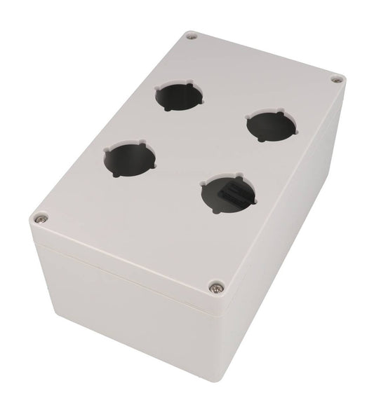 Hammond 1554PB4 4x Polycarbonate Pushbutton Enclosure, 4 Hole 30.5mm, 7.87" x 4.72" x 3.56"
