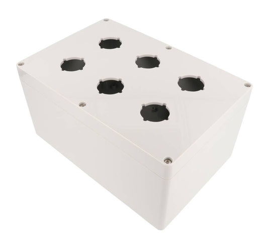 Hammond 1554PB6B 4x Polycarbonate Pushbutton Enclosure, 6 Hole 30.5mm, 9.45" x 6.3" x 4.72"