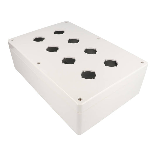 Hammond 1554PB8 4x Polycarbonate Pushbutton Enclosure, 8 Hole 30.5mm, 11.81" x 7.87" x 3.54"