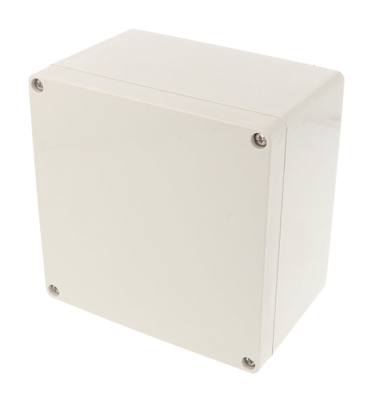 Hammond 1554QAGY 1554 Series IP66 Watertight Enclosure, Screw Cover, Flat Lid, 140 x 140 x 90 mm, ABS Plastic/Gray Lid.