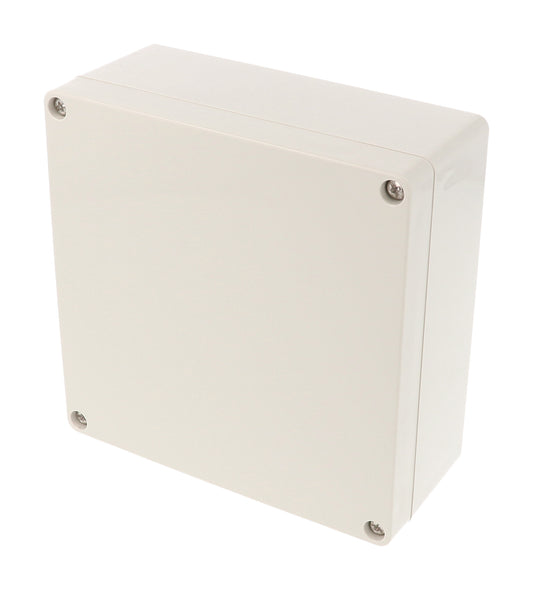 Hammond 1554QGY 1554 Series IP66 Watertight Enclosure, Screw Cover, Flat Lid, 140 x 140 x 60 mm, ABS Plastic/Gray Lid.