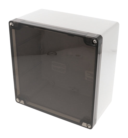 Hammond 1554S2GYSL 1554 Series Type 4X/6P Watertight Enclosure, Screw Cover, Flat Lid, 160 x 160 x 91 mm, Polycarbonate/Smoked Lid.