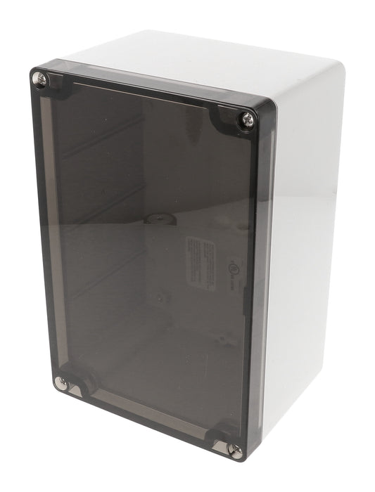 Hammond 1554T2GYSL 1554 Series Type 4X/6P Watertight Enclosure, Screw Cover, Flat Lid, 180 x 120 x 91 mm, Polycarbonate/Smoked Lid.