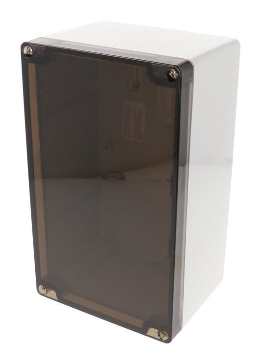 Hammond 1554U2GYSL 1554 Series Type 4X/6P Watertight Enclosure, Screw Cover, Flat Lid, 200 x 120 x 91 mm, Polycarbonate/Smoked Lid.