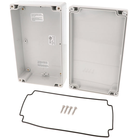 Hammond 1554UA2GY 1554 Series Type 4X/6P Watertight Enclosure, Screw Cover, Flat Lid, 200 x 120 x 60 mm, Polycarbonate/Gray Lid.