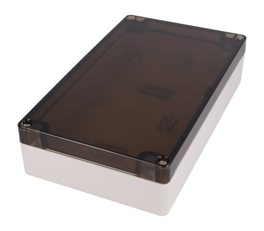 Hammond 1554UL2GYSL 1554 Series Type 4X/6P Watertight Enclosure, Screw Cover, Flat Lid, 200 x 120 x 45 mm, Polycarbonate/Smoked Lid.