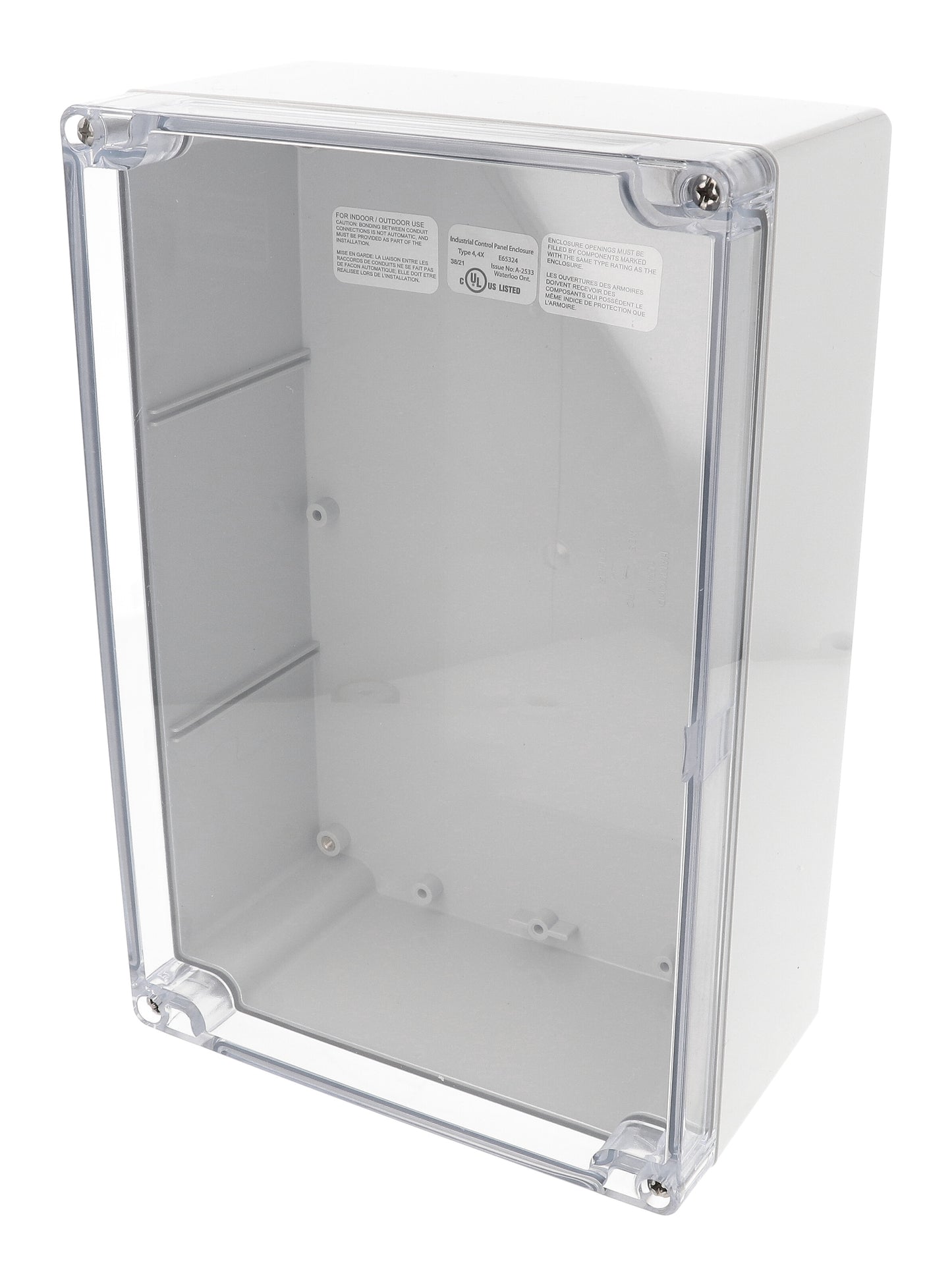 Hammond 1554V2GYCL Gray Polycarb Plastic Watertight Enclosure Clear Lid (RAL7035 Gray) 9.4" x 6.3" x 3.5"