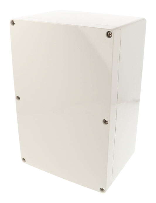 Hammond 1554VBGY 1554 Series IP66 Watertight Enclosure, Screw Cover, Flat Lid, 240 x 160 x 120 mm, ABS Plastic/Gray Lid.