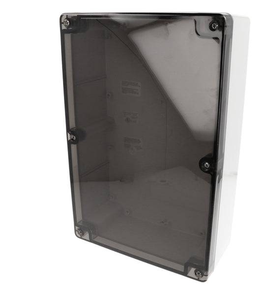 Hammond 1554X2GYSL 1554 Series Type 4X/6P Watertight Enclosure, Screw Cover, Flat Lid, 300 x 200 x 90 mm, Polycarbonate/Smoked Lid.
