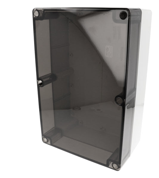 Hammond 1554XA2GYSL 1554 Series Type 4X/6P Watertight Enclosure, Screw Cover, Flat Lid, 300 x 200 x 120 mm, Polycarbonate/Smoked Lid.