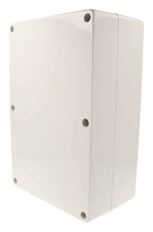 Hammond 1554XAGY 1554 Series IP66 Watertight Enclosure, Screw Cover, Flat Lid, 300 x 200 x 120 mm, ABS Plastic/Gray Lid.