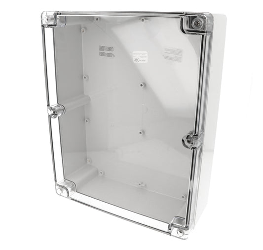 Hammond 1554Y2GYCL 1554 Series Type 4X/6P Watertight Enclosure, Screw Cover, Flat Lid, 300 x 240 x 95 mm, Polycarbonate/Clear Lid.