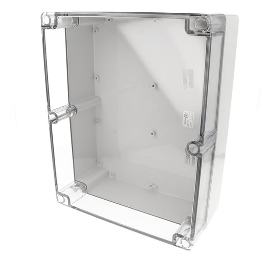 Hammond 1554YA2GYCL 1554 Series Type 4X/6P Watertight Enclosure, Screw Cover, Flat Lid, 300 x 240 x 120 mm, Polycarbonate/Clear Lid.