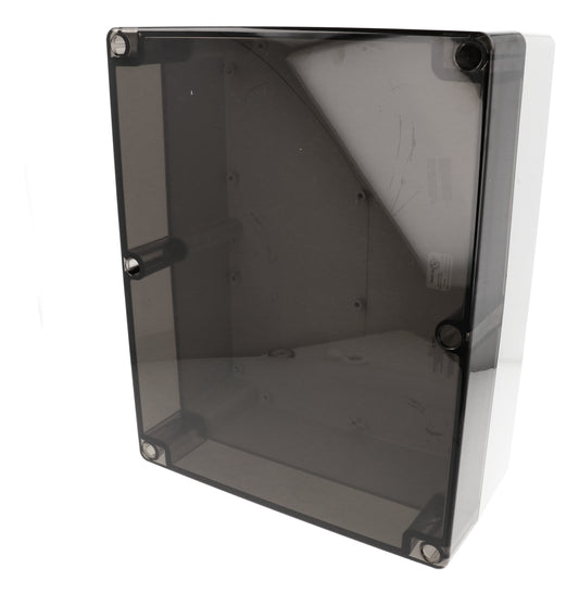 Hammond 1554YA2GYSL 1554 Series Type 4X/6P Watertight Enclosure, Screw Cover, Flat Lid, 300 x 240 x 120 mm, Polycarbonate/Smoked Lid.