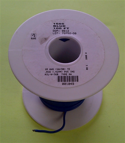 Alpha 18AWG Stranded Blue Hookup Wire 1555-100BLU