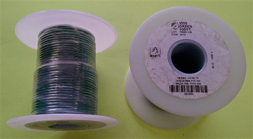 Alpha 18AWG Stranded Green Hookup Wire 1555-100GRN (100 Feet)