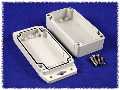 Hammond 1555C2F22GY Gray Watertight Plastic Case with Flange (RAL7035 Gray) 4.7" x 2.6" x 1.65"