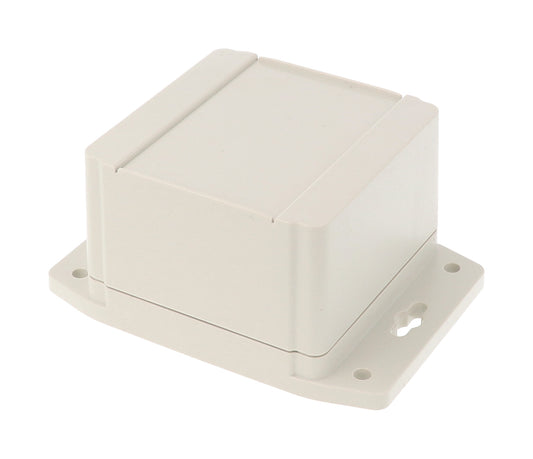 Hammond 1555EF42GY 1555F Series IP66 Watertight Flanged Enclosure, Styled Lid, 90 x 90 x 63 mm, ABS Plastic/Light Gray.