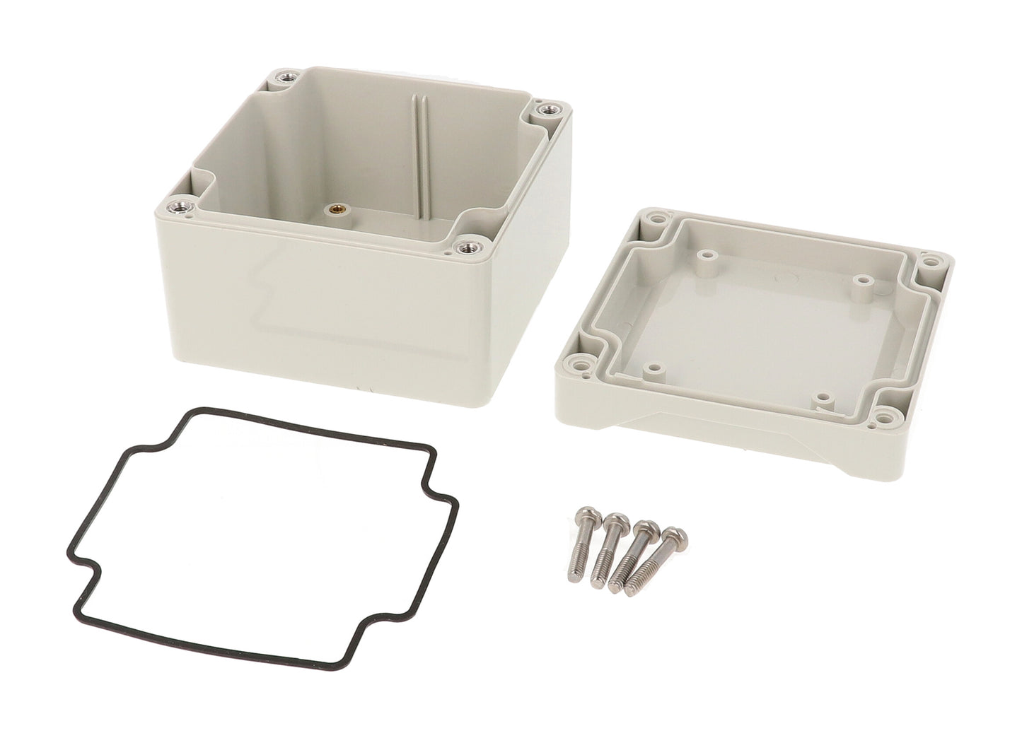 Hammond 1555EGY Gray Watertight Plastic Enclosure (RAL7035 Gray) 3.5" x 3.5" x 2.4"