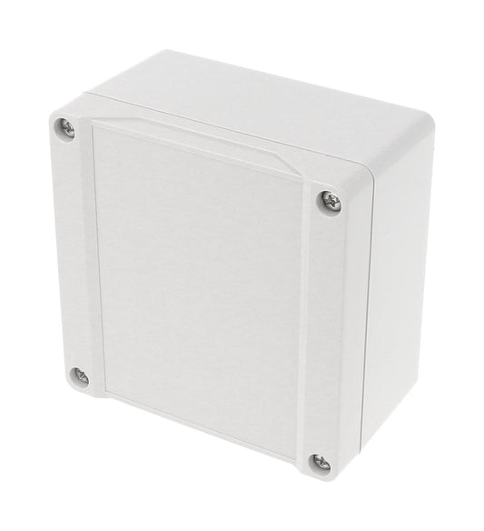 Hammond 1555L2GY 1555 Series Type 4X/6P Polycarbonate Enclosure, Styled Lid, 105 x 105 x 60 mm, Light Gray.