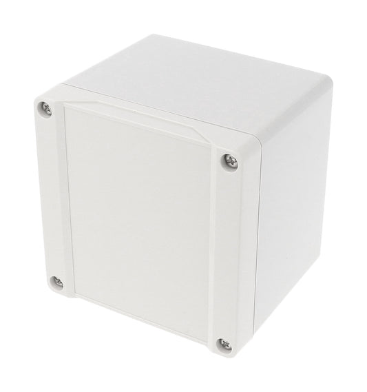 Hammond 1555LAGY 1555 Series IP66 ABS Plastic Enclosure, Styled Lid, 105 x 105 x 90 mm, Light Gray.