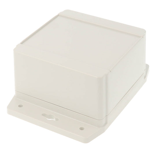 Hammond 1555LF42GY 1555F Series IP66 Flanged ABS Plastic Enclosure, Gasketed Lid, 106 x 105 x 62 mm, Light Gray.