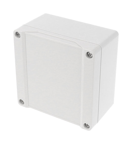 Hammond 1555LGY 1555 Series IP66 ABS Plastic Enclosure, Styled Lid, 105 x 105 x 60 mm, Light Gray.
