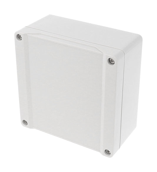 Hammond 1555NGY 1555 Series IP66 ABS Plastic Enclosure, Styled Lid, 120 x 120 x 61 mm, Light Gray.