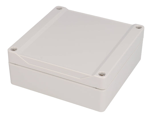 Hammond 1555NL2GY 1555 Series Type 4X/6P Polycarbonate Enclosure, Styled Lid, 120 x 120 x 45 mm, Light Gray.