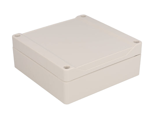 Hammond 1555NLGY 1555 Series IP66 ABS Plastic Enclosure, Styled Lid, 120 x 120 x 45 mm, Light Gray.