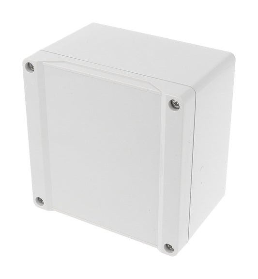 Hammond 1555P2GY 1555 Series Type 4X/6P Polycarbonate Enclosure, Styled Lid, 120 x 120 x 80 mm, Light Gray.
