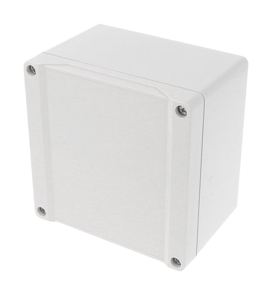 Hammond 1555PGY 1555 Series IP66 ABS Plastic Enclosure, Styled Lid, 120 x 120 x 80 mm, Light Gray.
