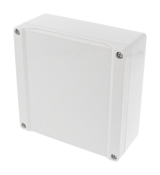 Hammond 1555Q2GY 1555 Series Type 4X/6P Polycarbonate Enclosure, Styled Lid, 140 x 140 x 60 mm, Light Gray.