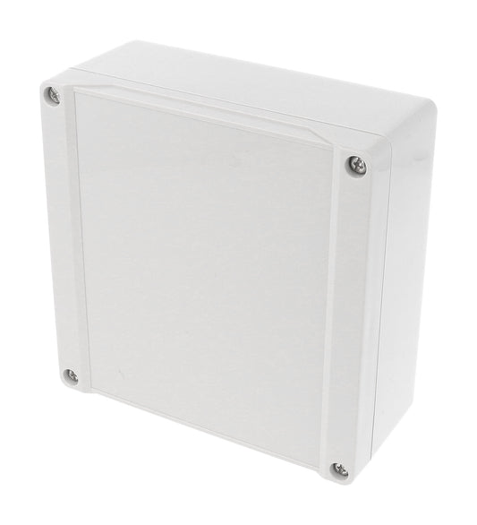 Hammond 1555QGY 1555 Series IP66 ABS Plastic Enclosure, Styled Lid, 140 x 140 x 60 mm, Light Gray.