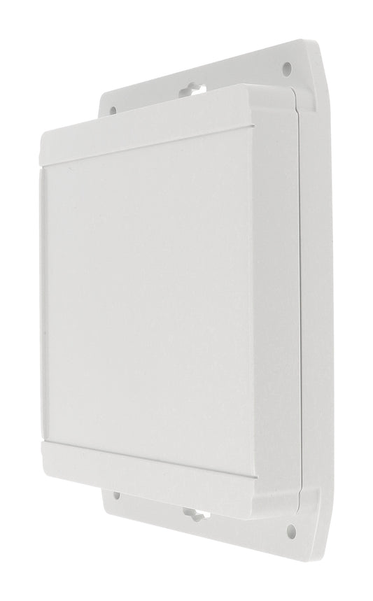 Hammond 1555RF17GY 1555F Series IP66 Flanged ABS Plastic Enclosure, Gasketed Lid, 160 x 160 x 38 mm, Light Gray.