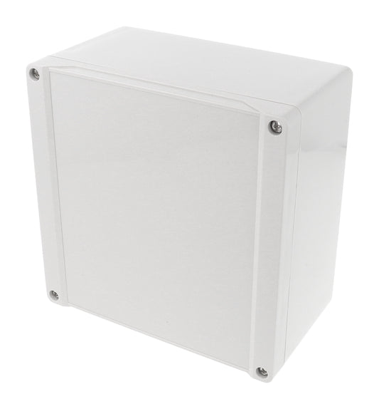 Hammond 1555SGY 1555 Series IP66 ABS Plastic Enclosure, Styled Lid, 160 x 160 x 91 mm, Light Gray.