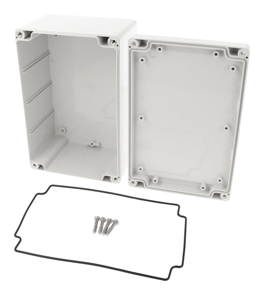 Hammond 1555TGY 1555 Series IP66 ABS Plastic Enclosure, Styled Lid, 180 x 120 x 91 mm, Light Gray.