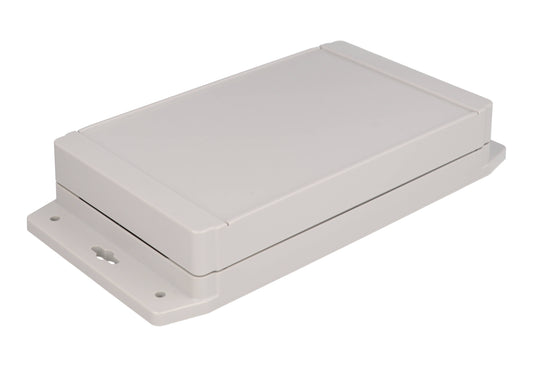 Hammond 1555U2F17GY 1555F Series Type 4X/6P Flanged Polycarbonate Enclosure, Gasketed Lid, 200 x 120 x 40 mm, Light Gray.