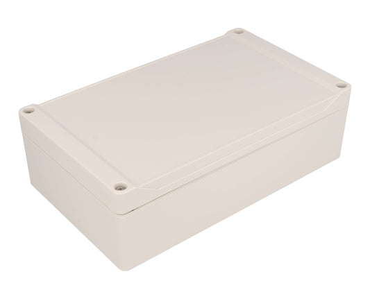 Hammond 1555UAGY 1555 Series IP66 ABS Plastic Enclosure, Styled Lid, 200 x 120 x 60 mm, Light Gray.