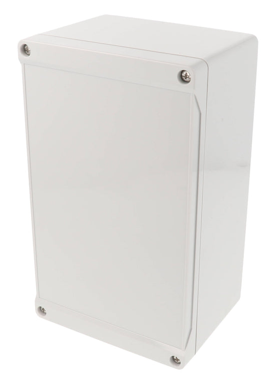 Hammond 1555UGY 1555 Series IP66 ABS Plastic Enclosure, Styled Lid, 200 x 120 x 91 mm, Light Gray.