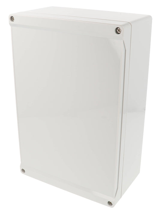 Hammond 1555VGY 1555 Series IP66 ABS Plastic Enclosure, Styled Lid, 240 x 160 x 91 mm, Light Gray.