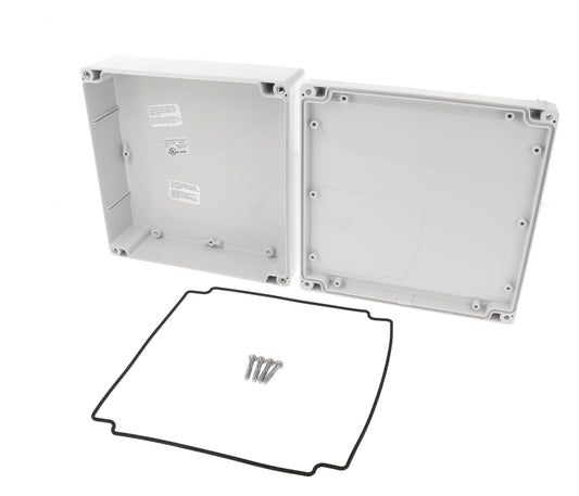 Hammond 1555W2GY 1555 Series Type 4X/6P Polycarbonate Enclosure, Styled Lid, 180 x 180 x 60 mm, Light Gray.