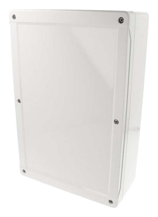 Hammond 1555XGY 1555 Series IP66 ABS Plastic Enclosure, Styled Lid, 300 x 200 x 90 mm, Light Gray.