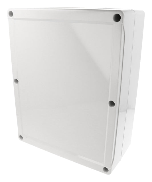 Hammond 1555YAGY 1555 Series IP66 ABS Plastic Enclosure, Styled Lid, 300 x 240 x 120 mm, Light Gray.