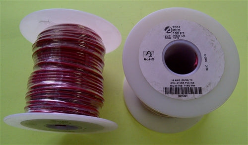 Alpha 16AWG Stranded Red Hookup Wire 1557-100RED (100 Feet)